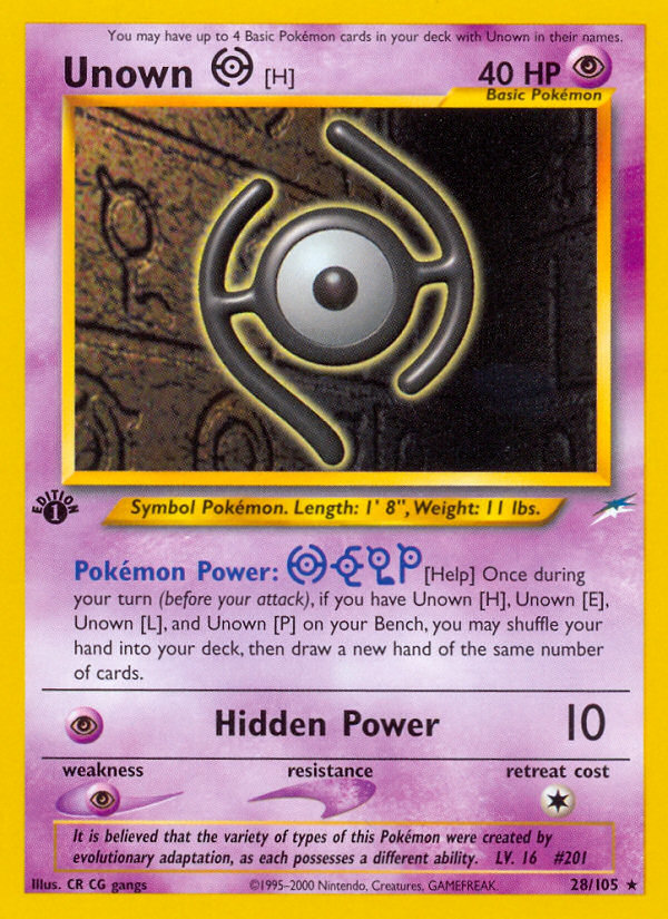 Unown [H] (28/105) [Neo Destiny 1st Edition] | Total Play