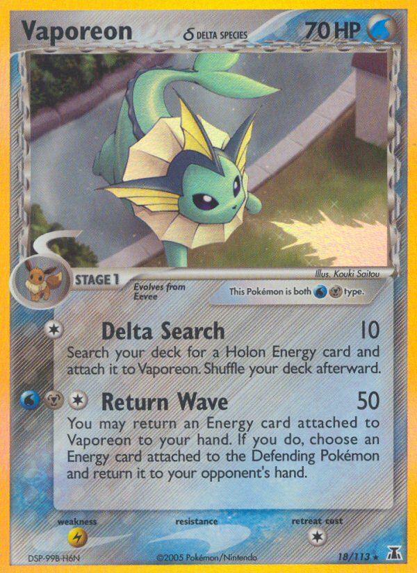 Vaporeon (18/113) (Delta Species) [EX: Delta Species] | Total Play