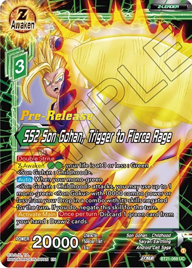 SS2 Son Gohan, Trigger to Fierce Rage (BT21-069) [Wild Resurgence Pre-Release Cards] | Total Play