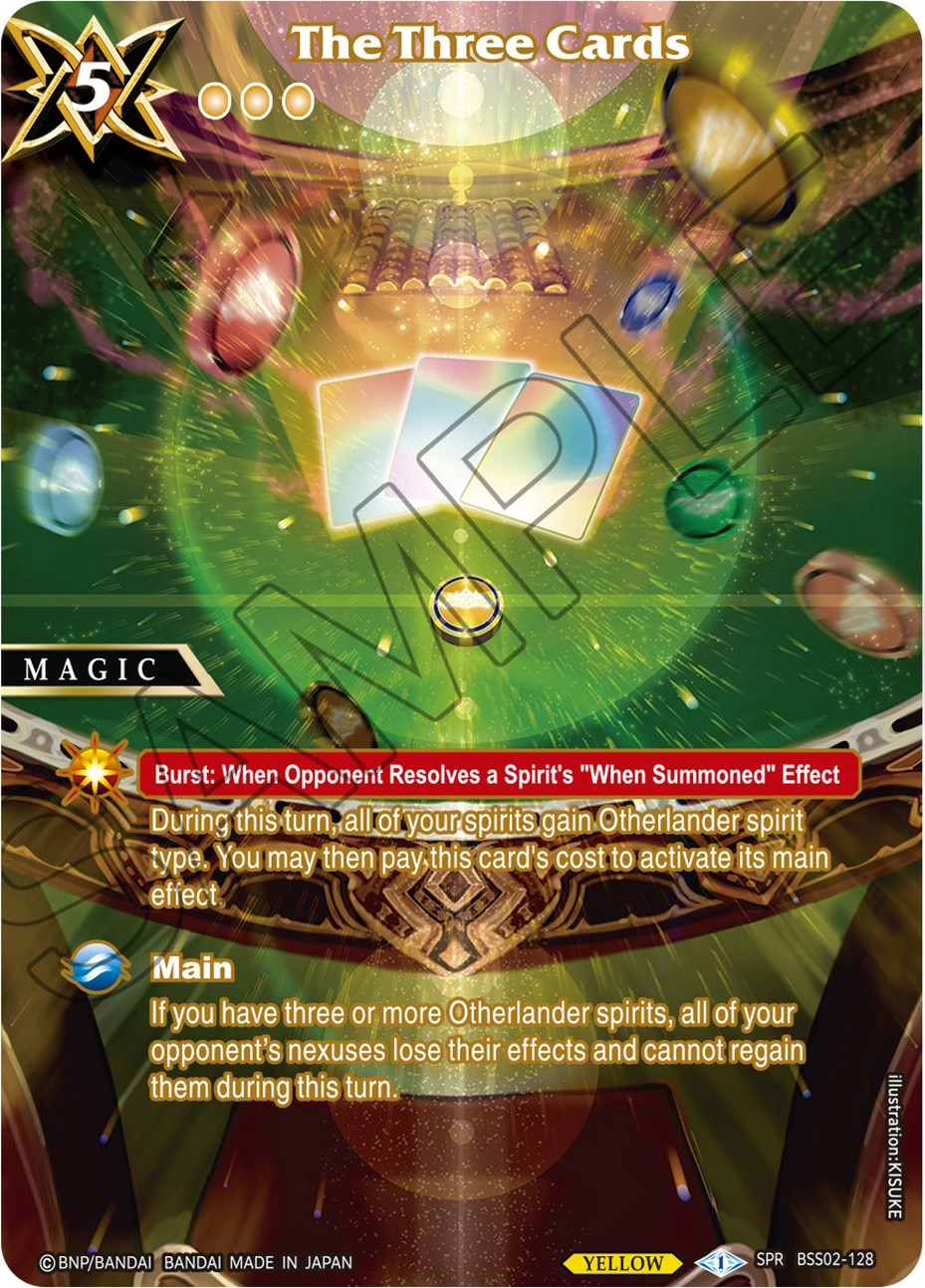 The Three Cards (Special Rare) (BSS02-128) [False Gods] | Total Play