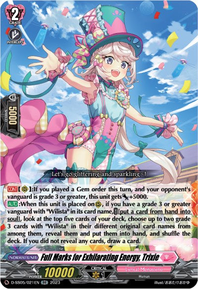 Full Marks for Exhilarating Energy, Trixie (D-SS05/021EN) [D-SS05: Festival Booster 2023] | Total Play