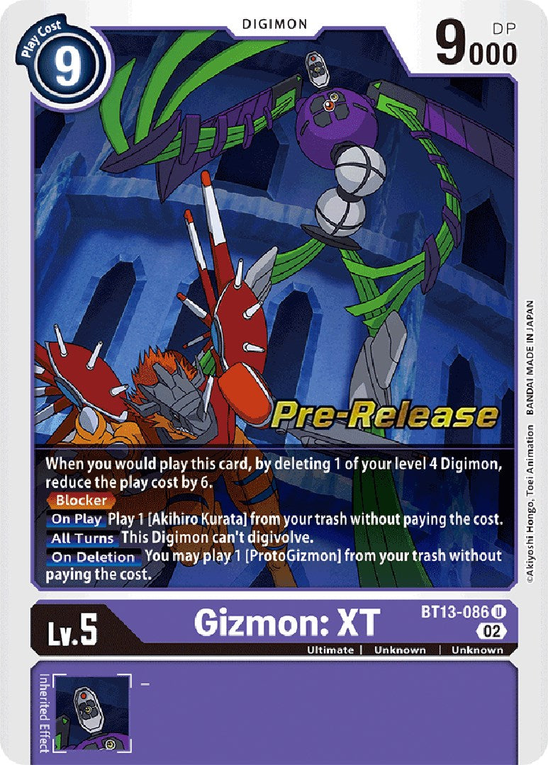 Gizmon: XT [BT13-086] [Versus Royal Knight Booster Pre-Release Cards] | Total Play