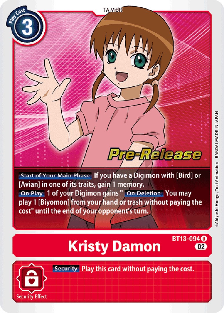 Kristy Damon [BT13-094] [Versus Royal Knight Booster Pre-Release Cards] | Total Play
