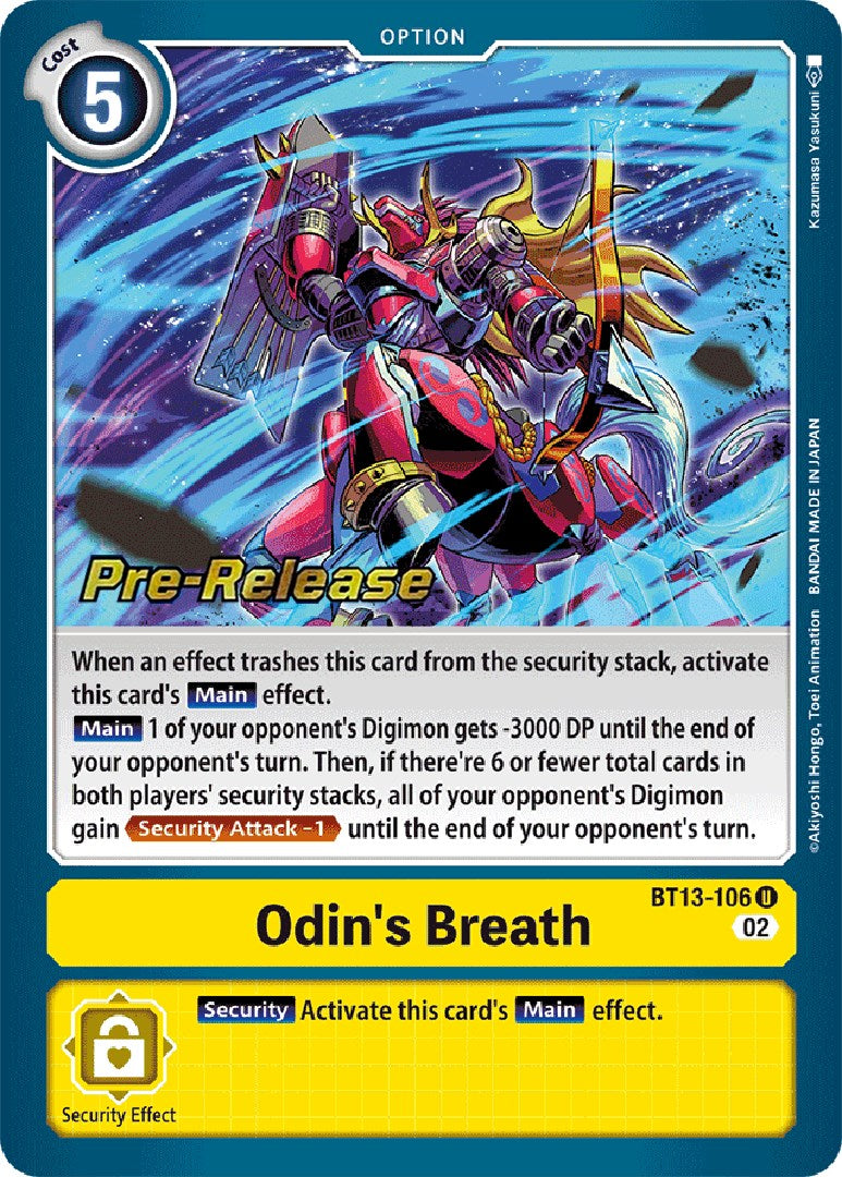 Odin's Breath [BT13-106] [Versus Royal Knight Booster Pre-Release Cards] | Total Play