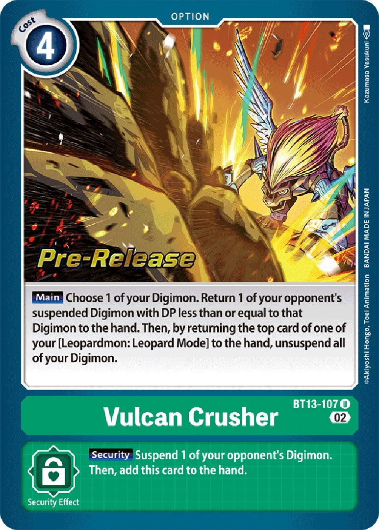 Vulcan Crusher [BT13-107] [Versus Royal Knight Booster Pre-Release Cards] | Total Play