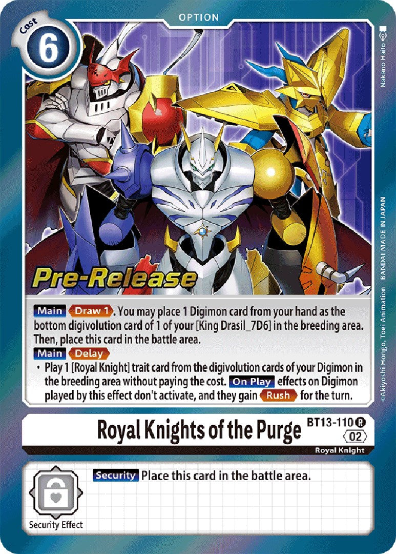 Royal Knights of the Purge [BT13-110] [Versus Royal Knight Booster Pre-Release Cards] | Total Play