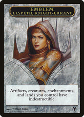 Emblem - Elspeth, Knight-Errant // Soldier Double-Sided Token [Modern Event Deck 2014 Tokens] | Total Play