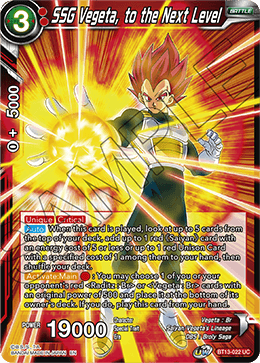 SSG Vegeta, to the Next Level (Uncommon) (BT13-022) [Supreme Rivalry] | Total Play