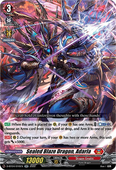 Sealed Blaze Dragon, Adarla (D-BT04/016EN) [Awakening of Chakrabarthi] | Total Play