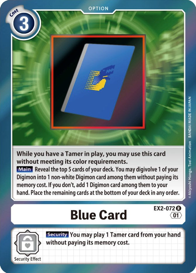 Blue Card [EX2-072] [Digital Hazard] | Total Play