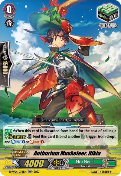 Anthurium Musketeer, Nikla (D-PV01/076EN) [D-PV01: History Collection] | Total Play