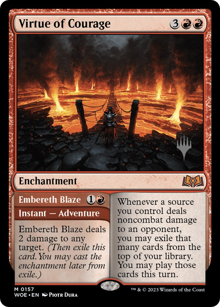 Virtue of Courage //Embereth Blaze (Promo Pack) [Wilds of Eldraine Promos] | Total Play