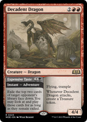 Decadent Dragon // Expensive Taste (Promo Pack) [Wilds of Eldraine Promos] | Total Play