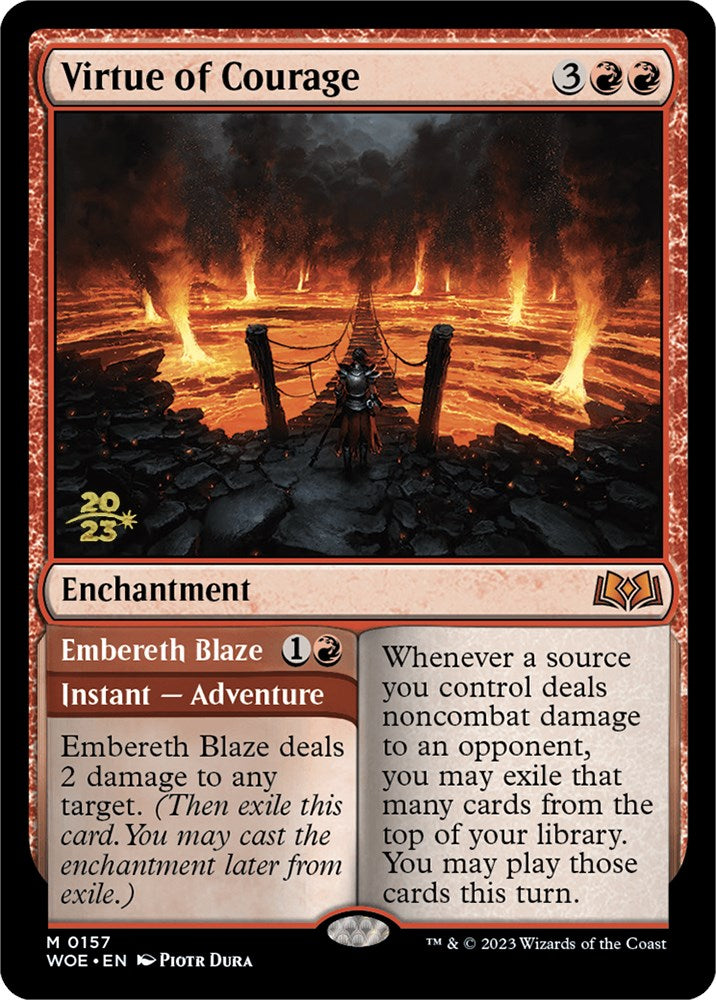 Virtue of Courage // Embereth Blaze [Wilds of Eldraine Prerelease Promos] | Total Play