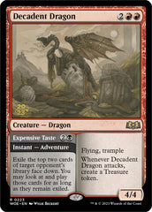 Decadent Dragon // Expensive Taste (Promo Pack) [Wilds of Eldraine Promos] | Total Play