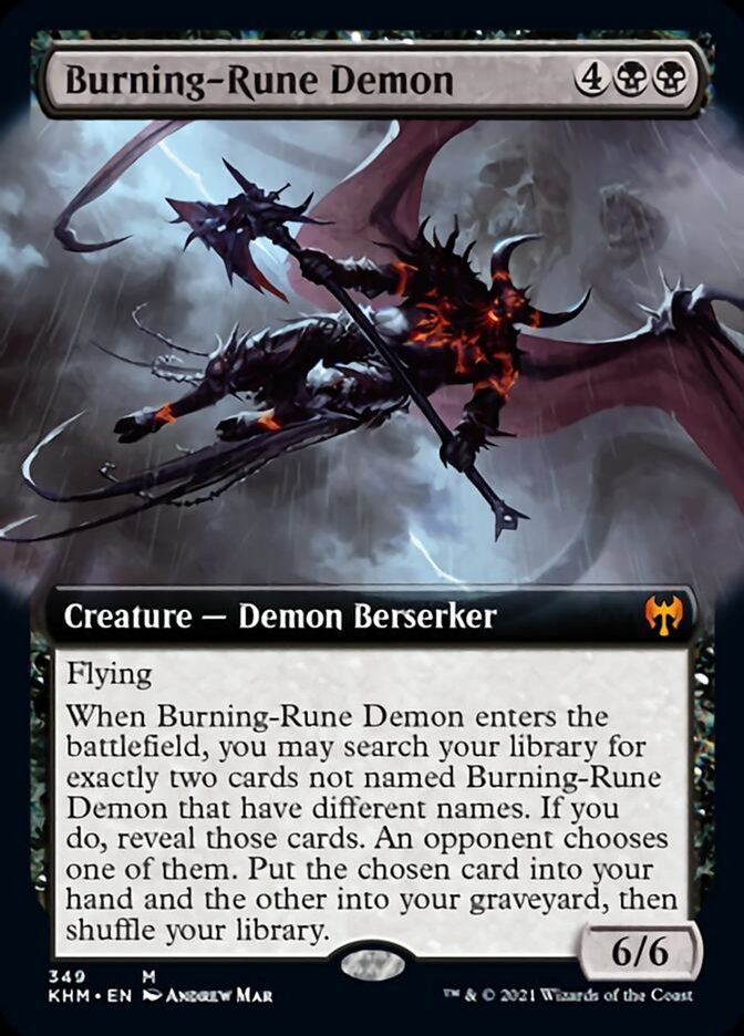 Burning-Rune Demon (Extended Art) [Kaldheim] | Total Play