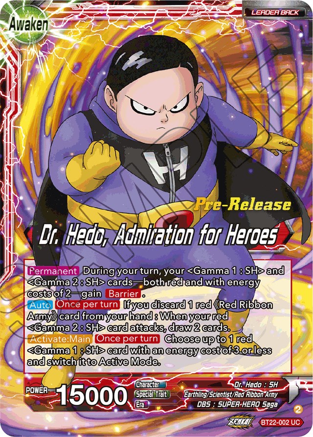 Dr. Hedo // Dr Hedo, Admiration for Heroes (BT22-002) [Critical Blow Prerelease Promos] | Total Play