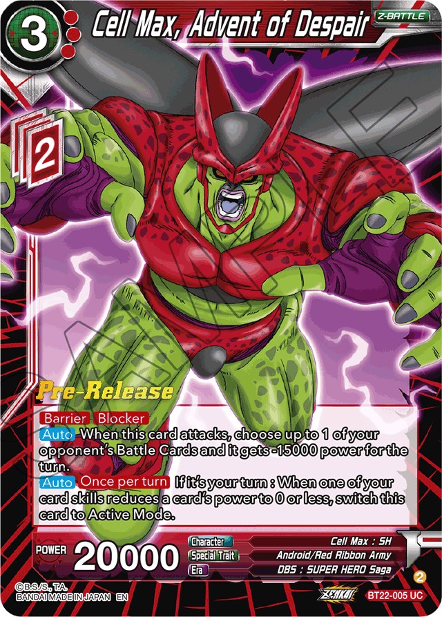 Cell Max, Advent of Despair (BT22-005) [Critical Blow Prerelease Promos] | Total Play