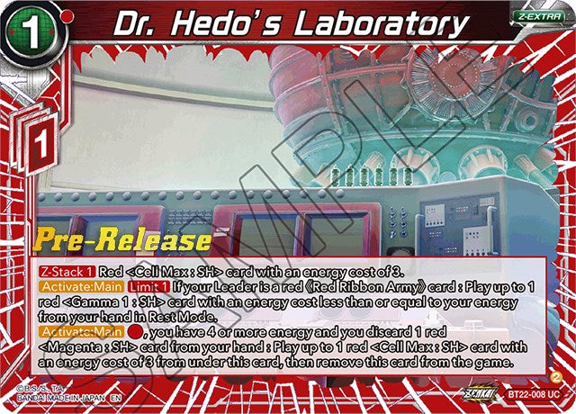 Dr. Hedo's Laboratory (BT22-008) [Critical Blow Prerelease Promos] | Total Play