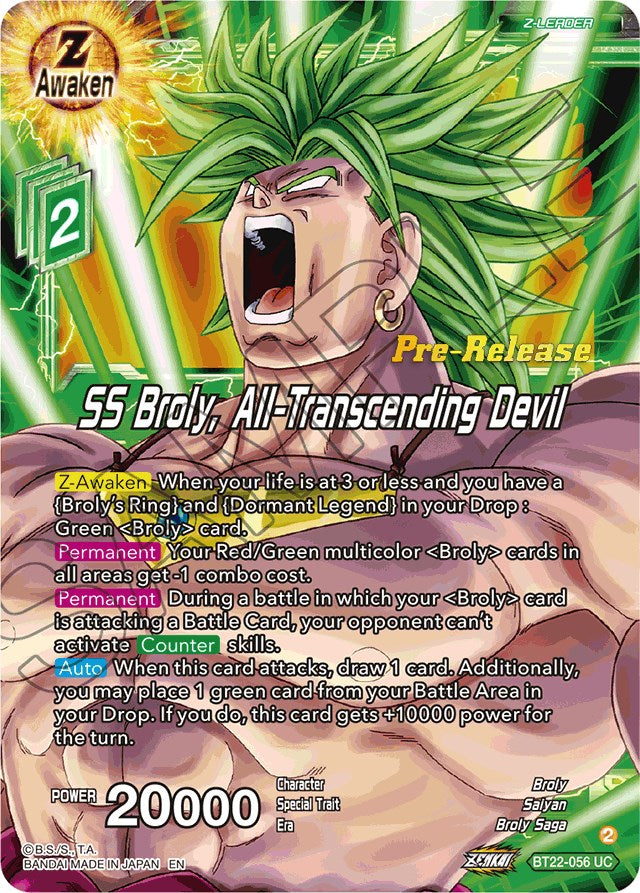 SS Broly, All-Transcending Devil (BT22-056) [Critical Blow Prerelease Promos] | Total Play