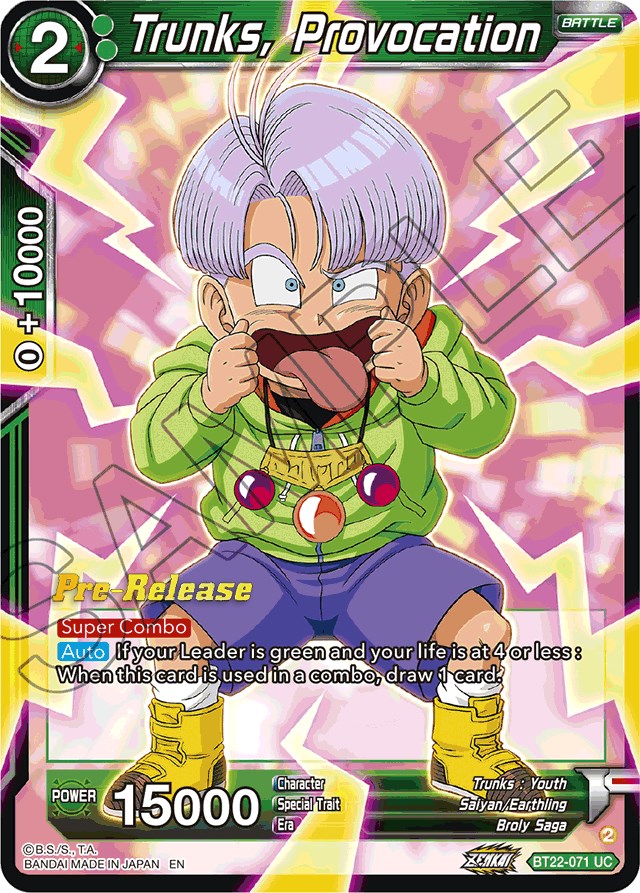 Trunks, Provocation (BT22-071) [Critical Blow Prerelease Promos] | Total Play