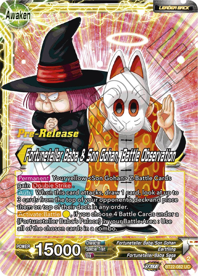 Fortuneteller Baba // Fortuneteller Baba & Son Gohan, Battle Observation (BT22-082) [Critical Blow Prerelease Promos] | Total Play