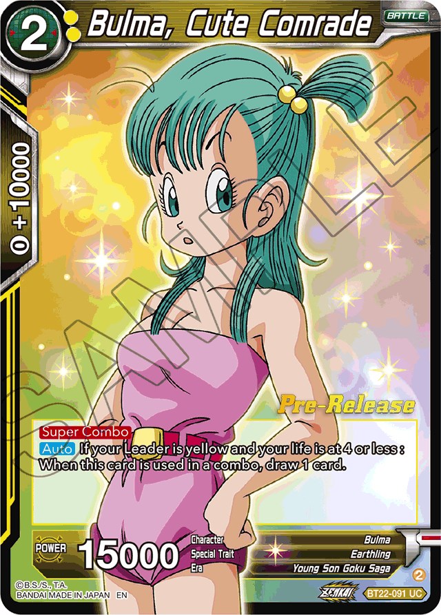 Bulma, Cute Comrade (BT22-091) [Critical Blow Prerelease Promos] | Total Play