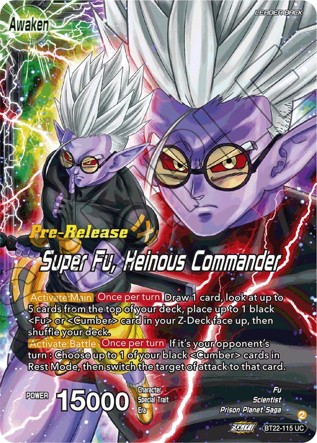 Fu // Super Fu, Heinous Commander (BT22-115) [Critical Blow Prerelease Promos] | Total Play