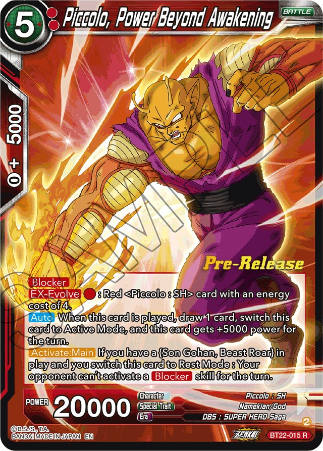 Piccolo, Power Beyond Awakening (BT22-015) [Critical Blow Prerelease Promos] | Total Play