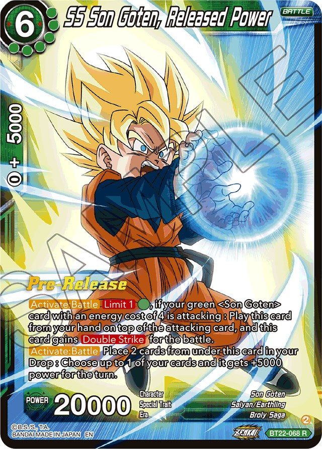 SS Son Goten, Released Power (BT22-068) [Critical Blow Prerelease Promos] | Total Play