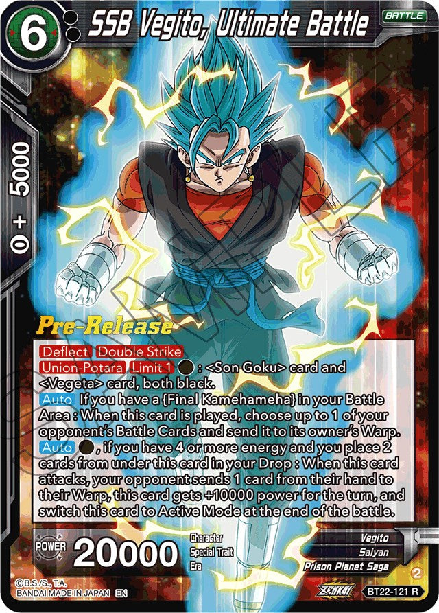 SSB Vegito, Ultimate Battle (BT22-121) [Critical Blow Prerelease Promos] | Total Play