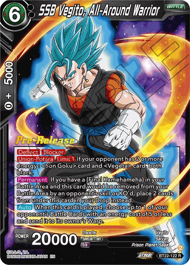 SSB Vegito, All-Around Warrior (BT22-122) [Critical Blow Prerelease Promos] | Total Play