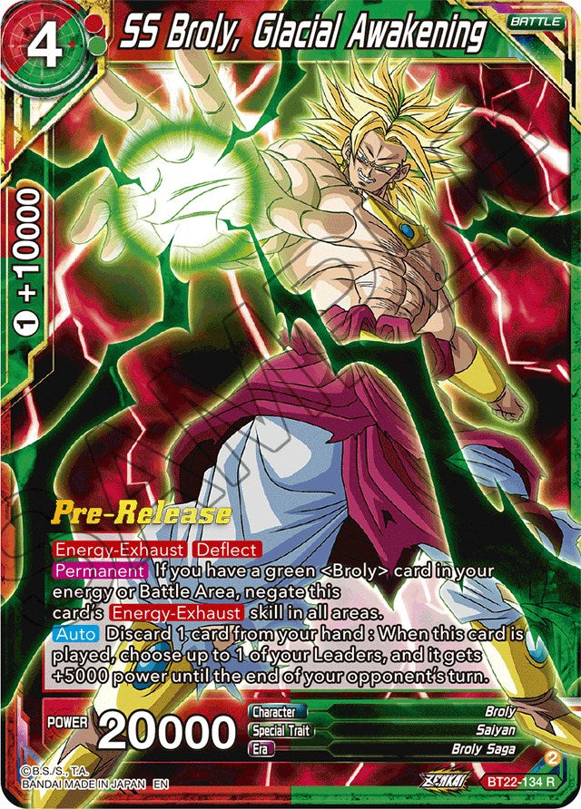 SS Broly, Glacial Awakening (BT22-134) [Critical Blow Prerelease Promos] | Total Play