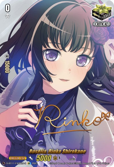 Roselia, Rinko Shirokane (Signature) (D-BT11/EX20EN-S) [Clash of Heroes] | Total Play