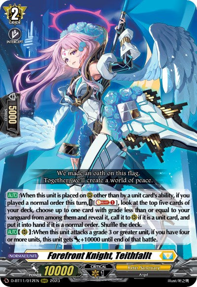 Forefront Knight, Teithfallt (D-BT11/012EN) [Clash of Heroes] | Total Play
