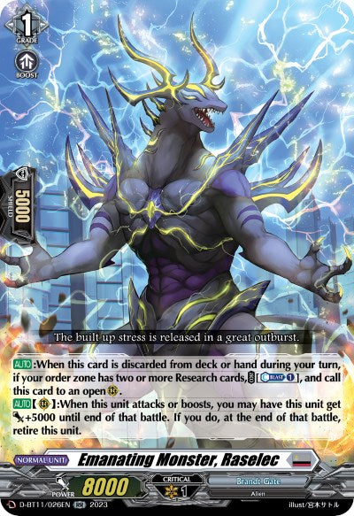 Emanating Monster, Raselec (D-BT11/026EN) [Clash of Heroes] | Total Play