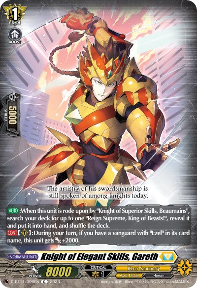 Knight of Elegant Skills, Gareth (D-BT11/090EN) [Clash of Heroes] | Total Play