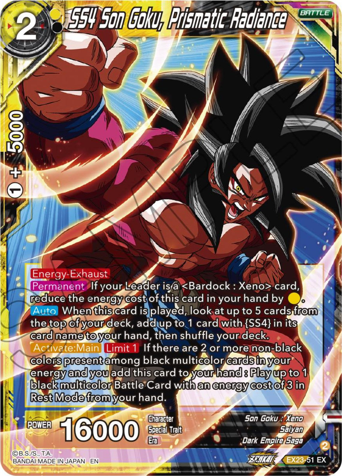 SS4 Son Goku, Prismatic Radiance (EX23-51) [Premium Anniversary Box 2023] | Total Play