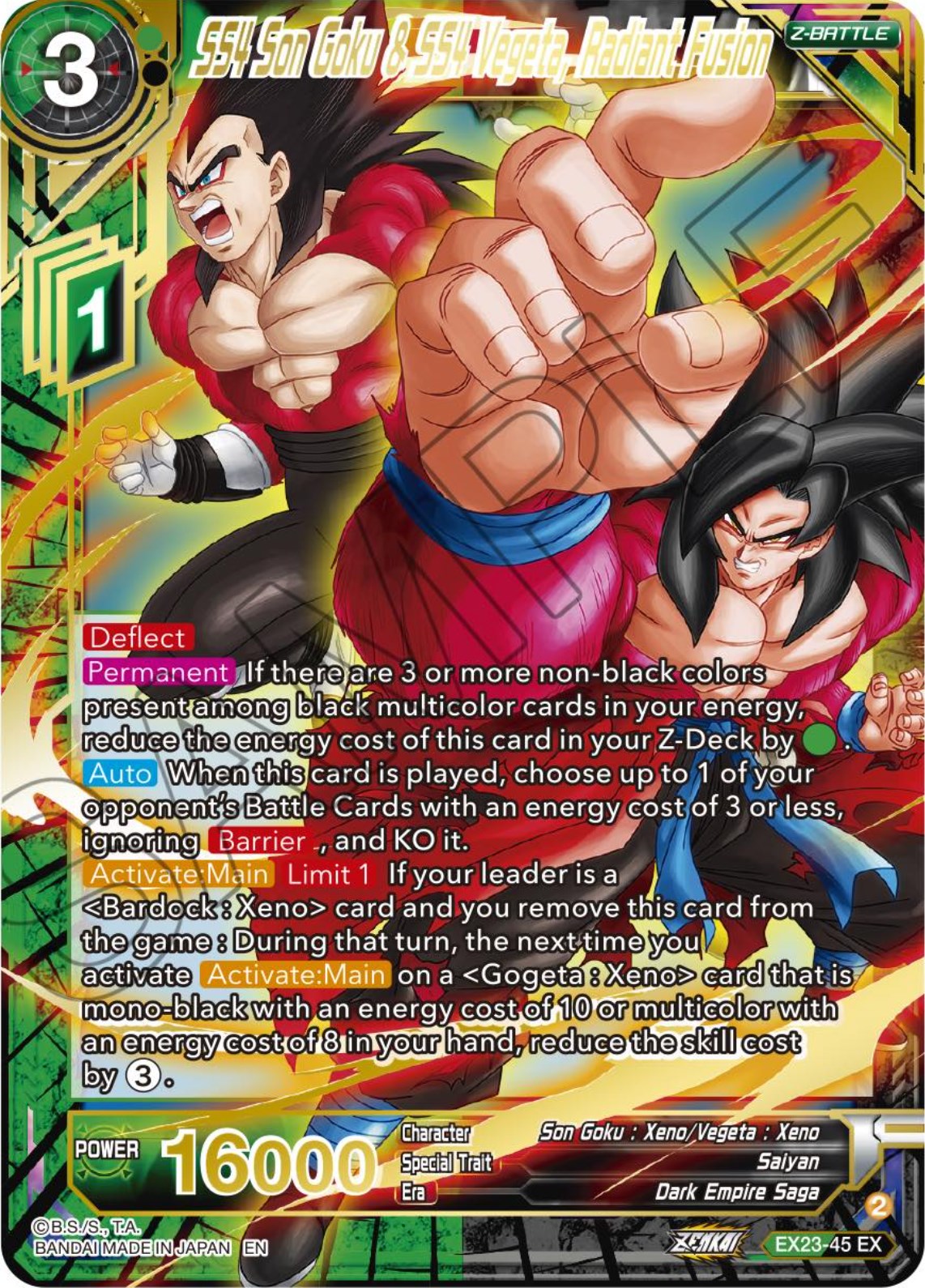 SS4 Son Goku & SS4 Vegeta, Radiant Fusion (EX23-45) [Premium Anniversary Box 2023] | Total Play