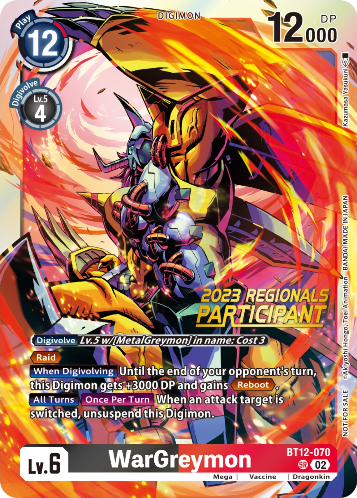 WarGreymon [BT12-070] (2023 Regionals Participant) [Across Time] | Total Play