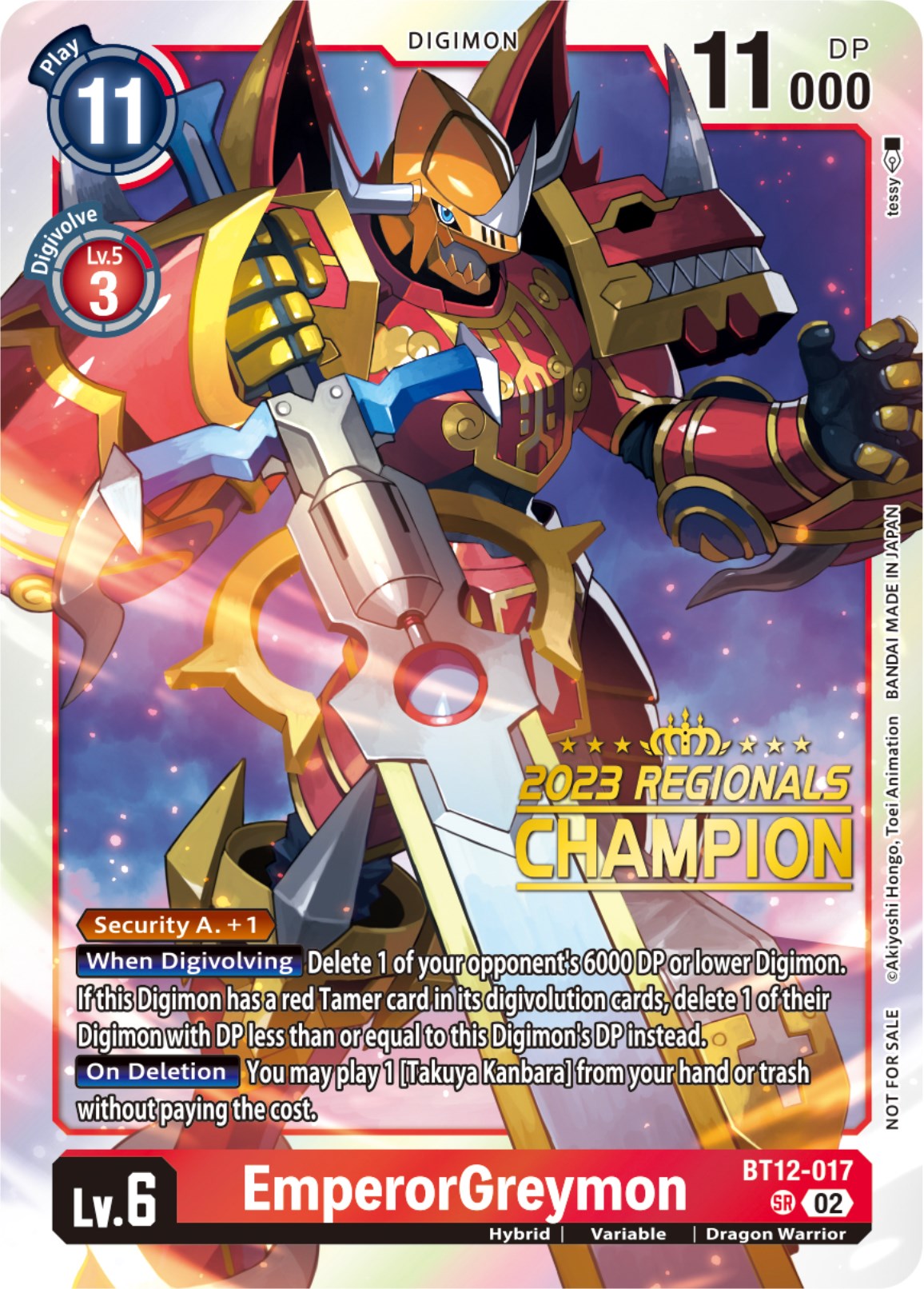 EmperorGreymon [BT12-017] (2023 Regionals Champion) [Across Time] | Total Play