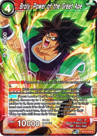 Broly, Power of the Great Ape (BT11-016) [Vermilion Bloodline 2nd Edition] | Total Play