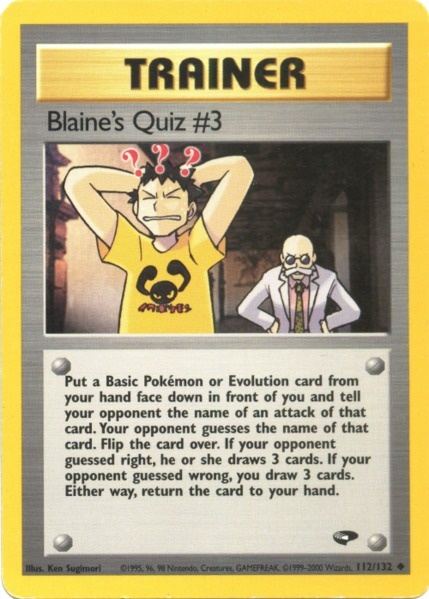 Blaine's Quiz #3 (112/132) [Gym Challenge Unlimited] | Total Play