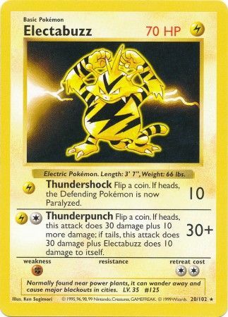 Electabuzz (20/102) [Base Set Shadowless Unlimited] | Total Play