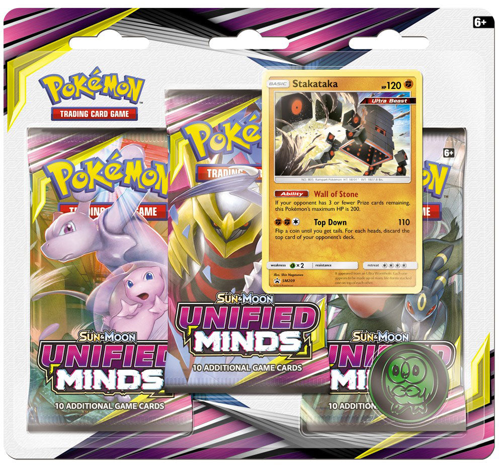 Sun & Moon: Unified Minds - 3-Pack Blister (Stakataka) | Total Play