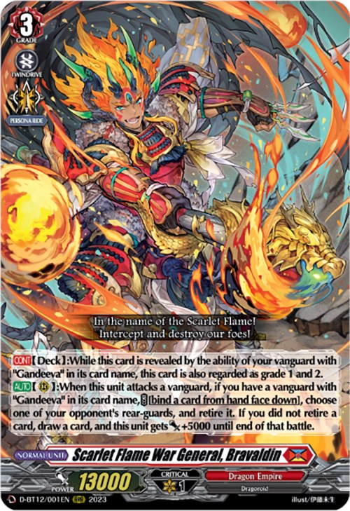 Scarlet Flame War General, Bravaldin (D-BT12/001EN) [Evenfall Onslaught] | Total Play