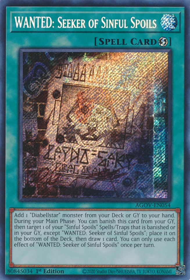 WANTED: Seeker of Sinful Spoils [AGOV-EN054] Secret Rare | Total Play