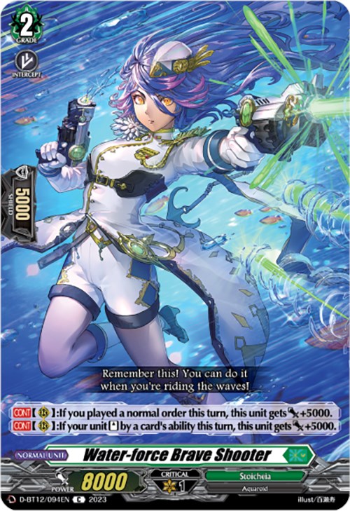 Water-force Brave Shooter (D-BT12/094EN) [Evenfall Onslaught] | Total Play