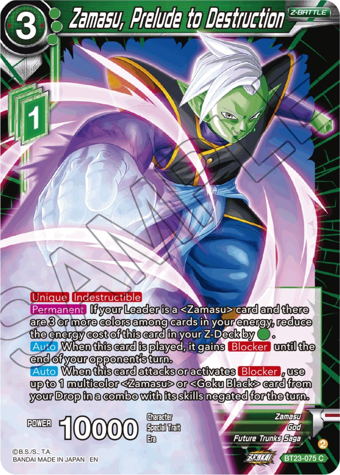 Zamasu, Prelude to Destruction (BT23-075) [Perfect Combination] | Total Play