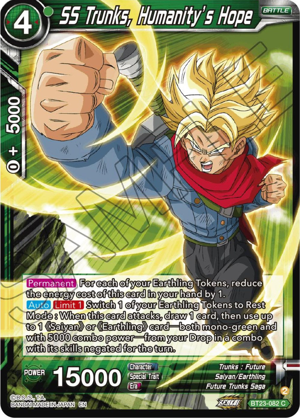 SS Trunks, Humanity's Hope (BT23-082) [Perfect Combination] | Total Play